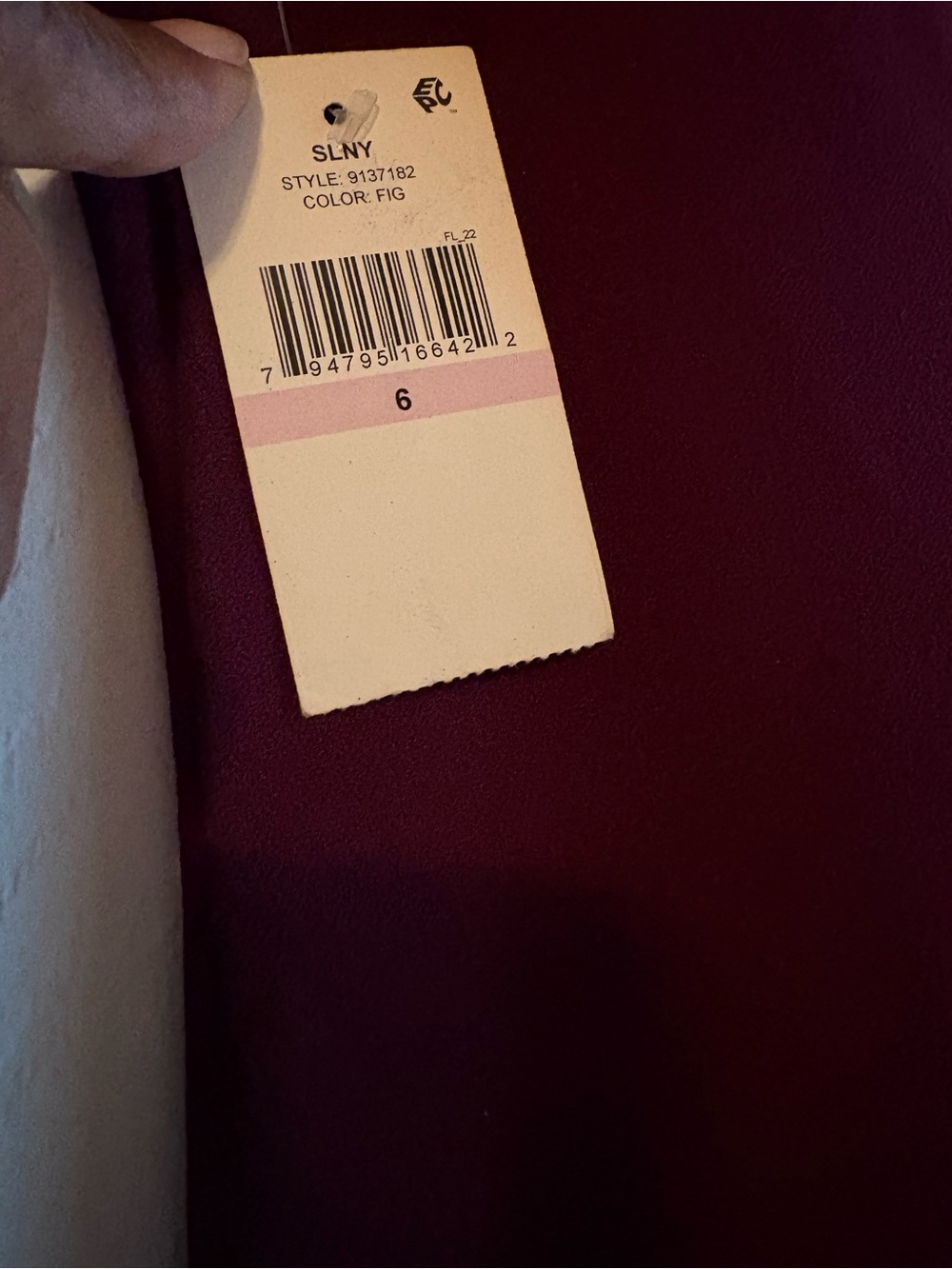 SLNY Plum Lace-Sequined Cap Sleeve Midi Dress - Picture 3 of 4